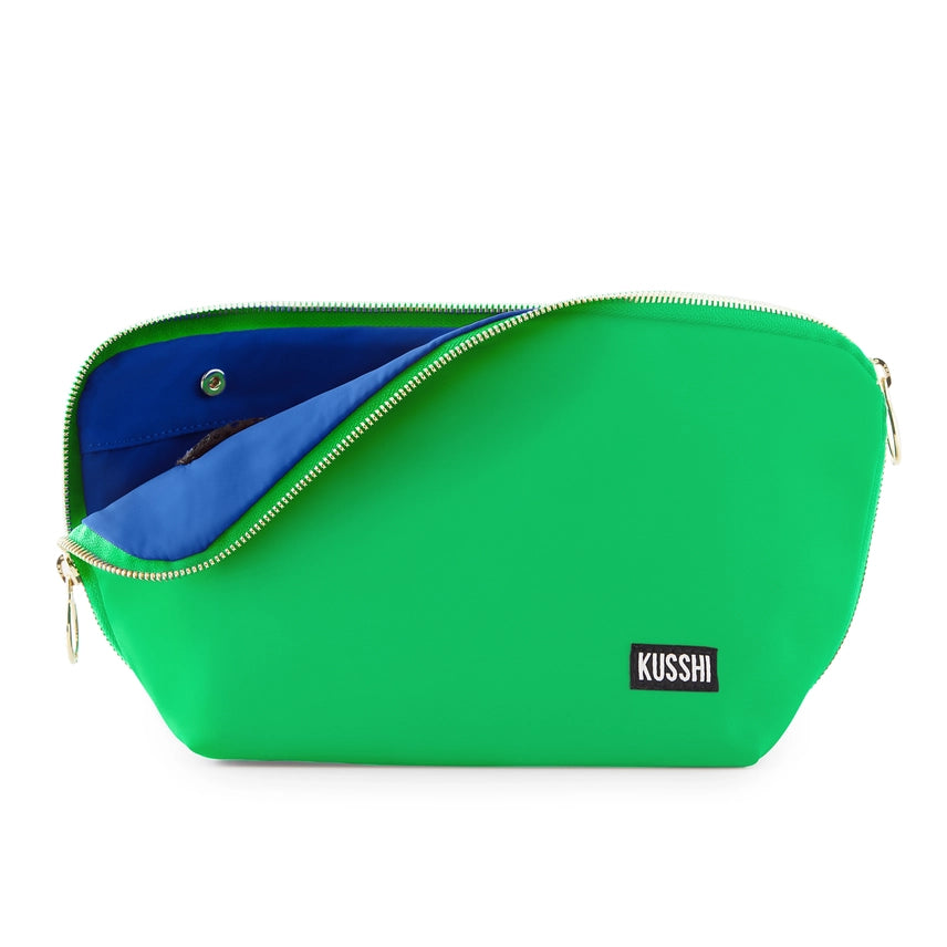 Kusshi Signature Makeup Bag - Kelly Green & Navy