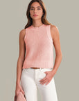 Demi High Crew Neck Tank - Pink Salt