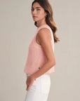 Demi High Crew Neck Tank - Pink Salt
