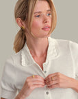 Coco Peter Pan Collar Cardigan - Chalk