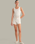 Valentina Button Down Tank - Chalk