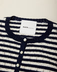 Beckett Stripe Pointelle Cardi - Blue