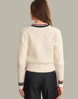 Max Cable Knit V-Neck - Sea Salt