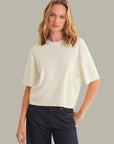 Colette Crew Neck Boxy Tee - Chalk