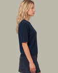 Colette Crew Neck Boxy Tee - Blue