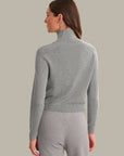 Edith Mock Neck Cardi - Grey