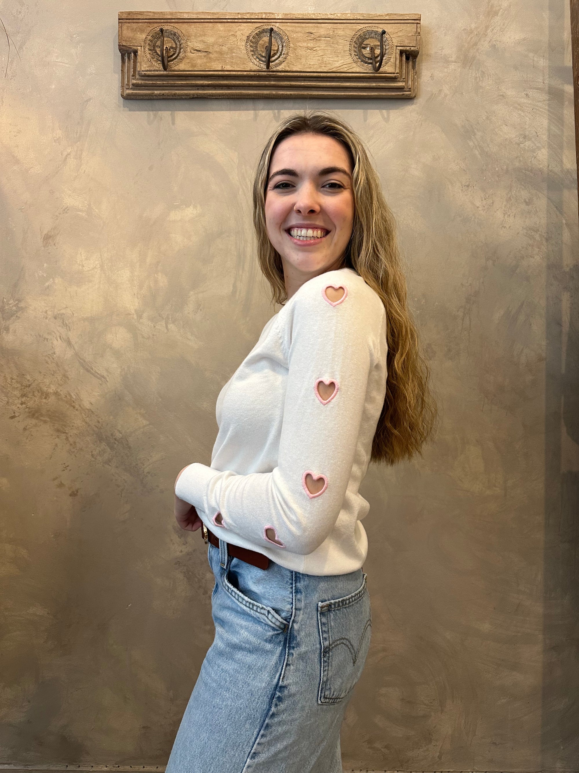 Heart on my Sleeve Sweater - White