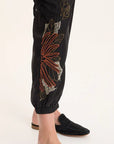 Embroidered Darri Jogger - Black