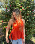 Floren Ruffle Hem Halter