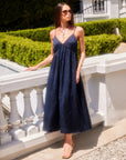 Leanna Midi Dress - Navy