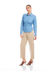 Norlyn Side Shirred Shirt - Chambray