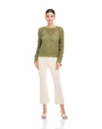 Liv Crochet Sweater - Olive