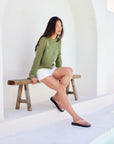 Liv Crochet Sweater - Olive