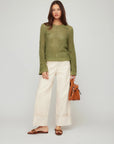 Liv Crochet Sweater - Olive