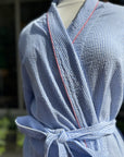 Seersucker Robe - Blue