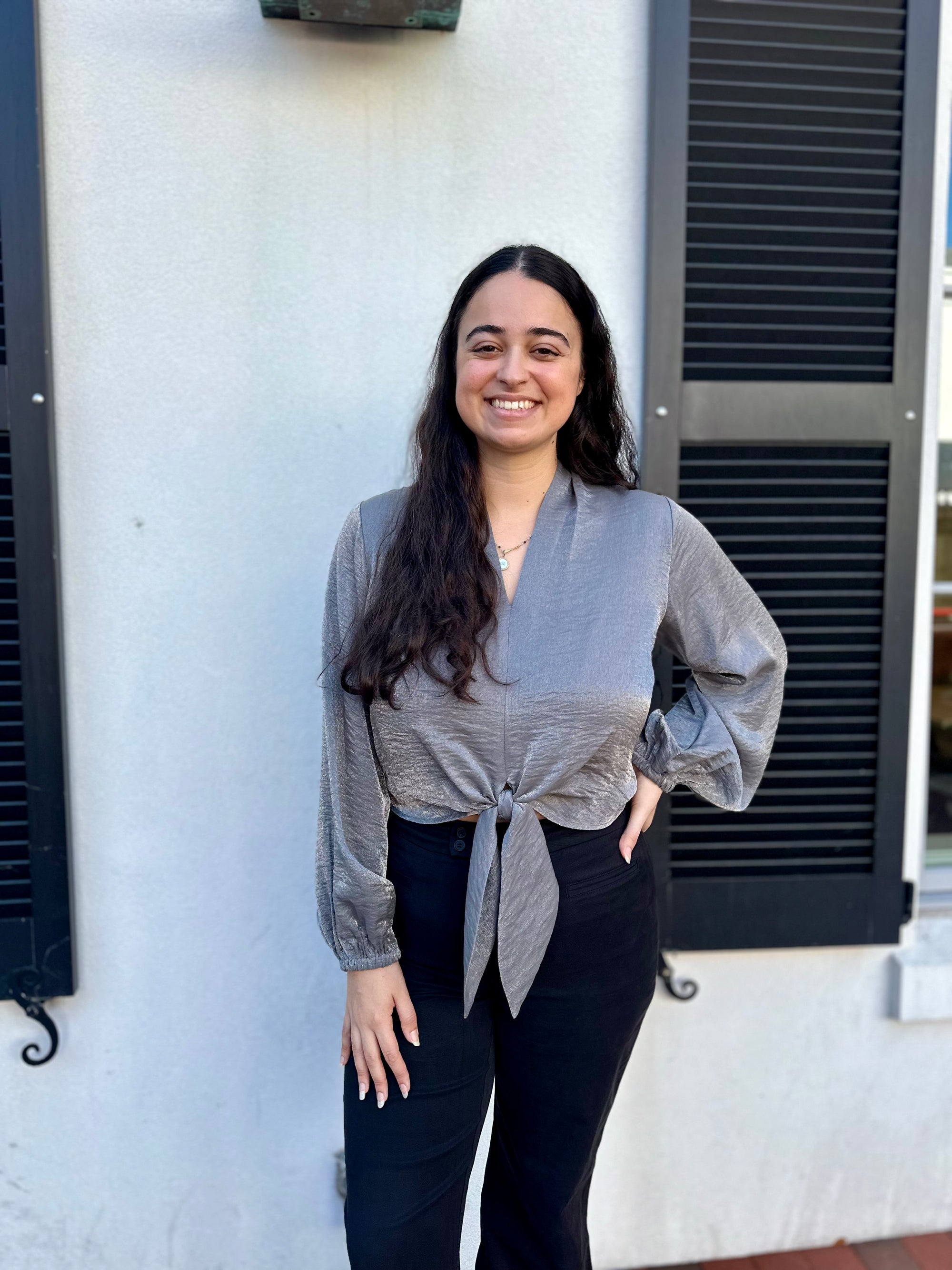 Scarlet Tie Front Top