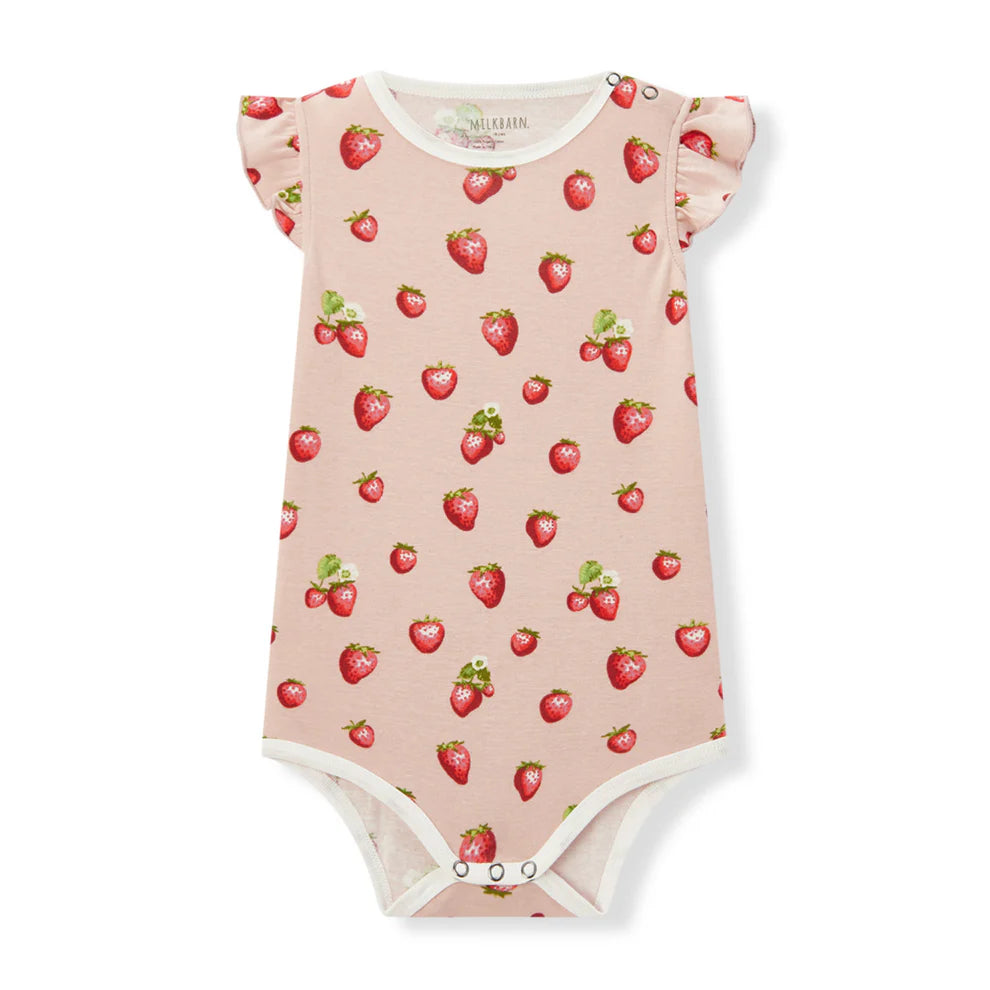 Strawberry Ruffle Onesie