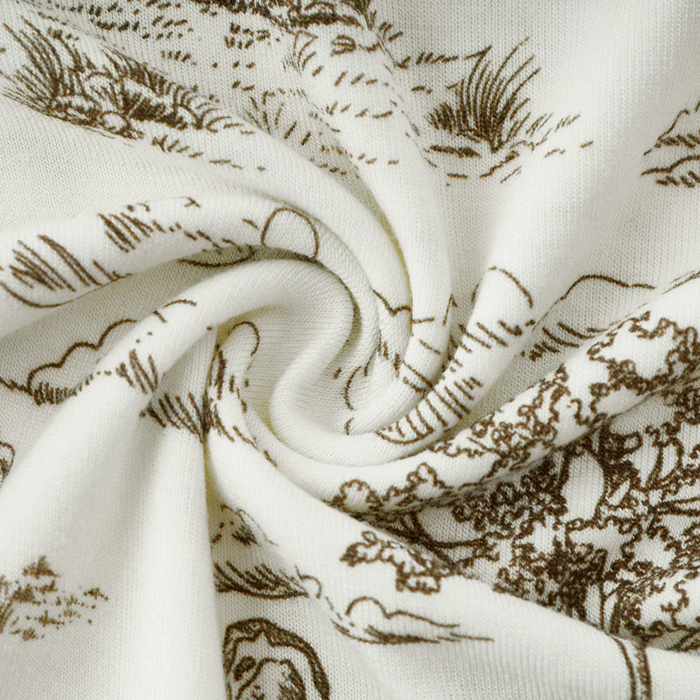 Country Toile Stretch Long-Sleeve One Piece