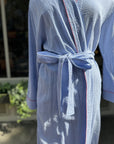 Seersucker Robe - Blue