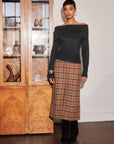 Kaia Plaid Midi Skirt