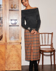 Kaia Plaid Midi Skirt