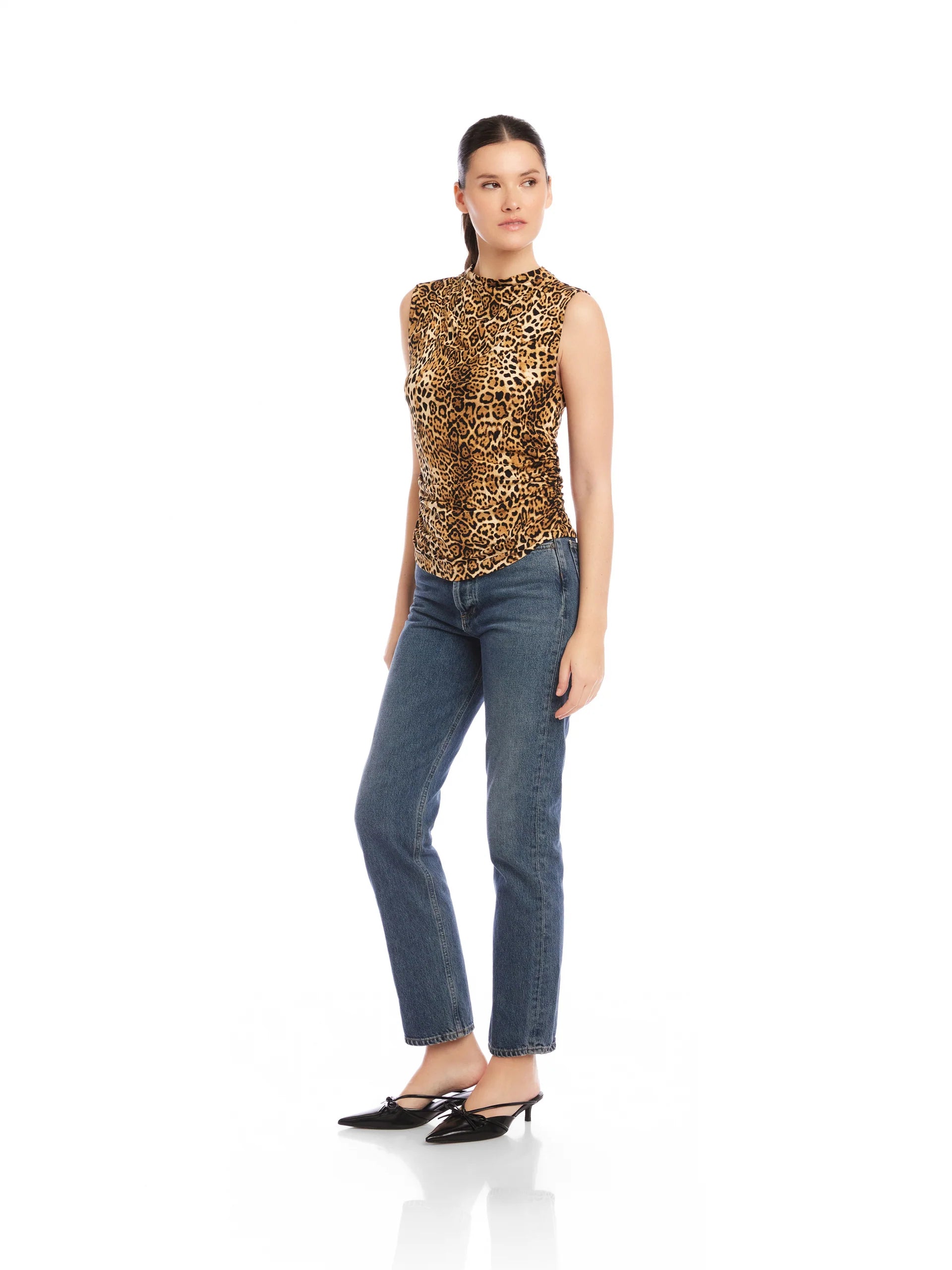Paige Shirred Top - Leopard