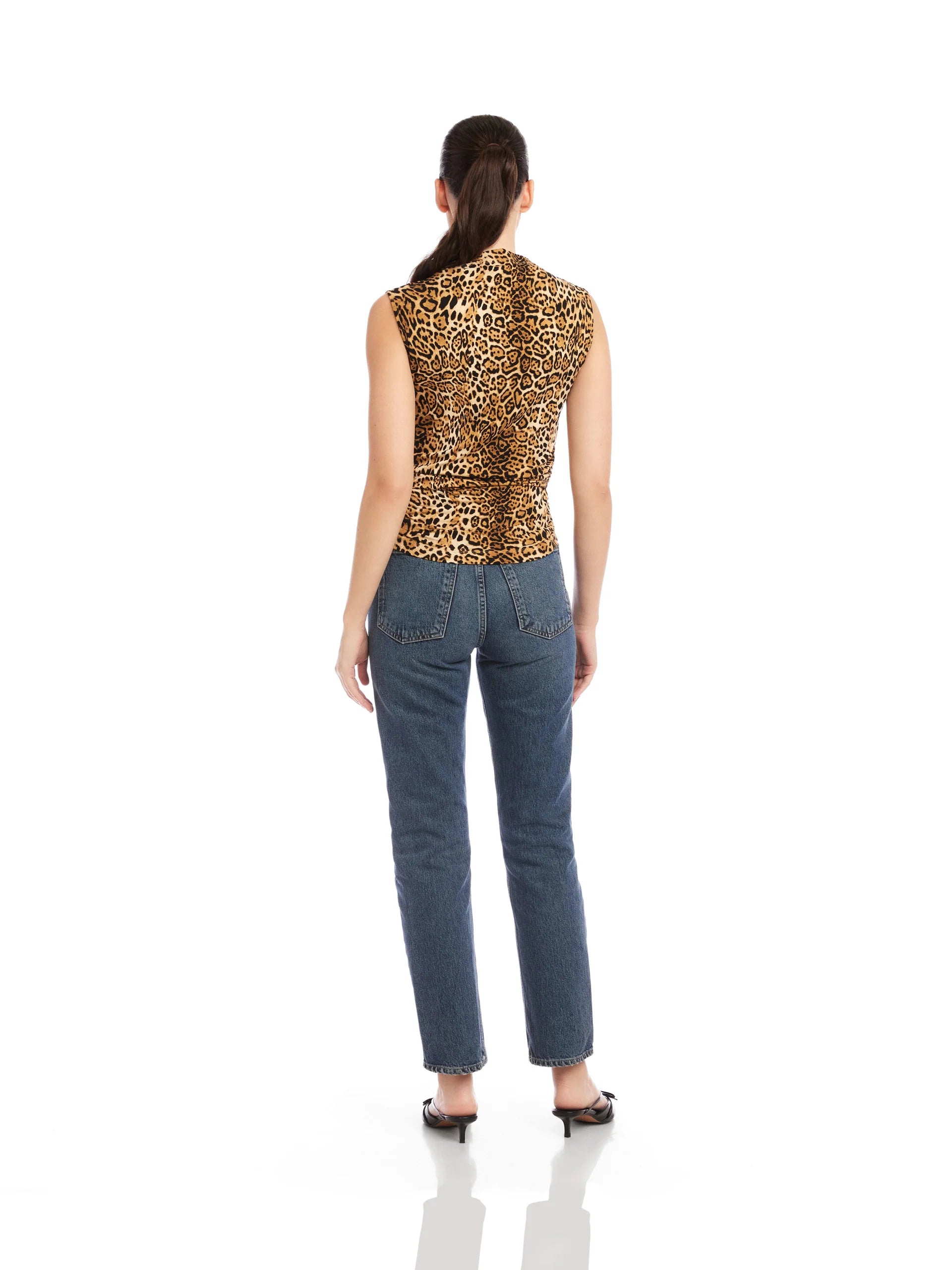 Paige Shirred Top - Leopard