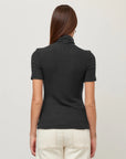 Jane Short Sleeve Turtleneck - Black