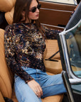 Khami Velvet Burnout Shirred Top