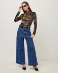 Khami Velvet Burnout Shirred Top