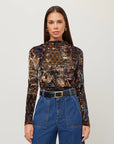 Khami Velvet Burnout Shirred Top