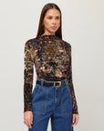 Khami Velvet Burnout Shirred Top