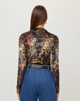 Khami Velvet Burnout Shirred Top