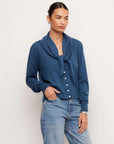 Wren Scarf Cardigan - Blue