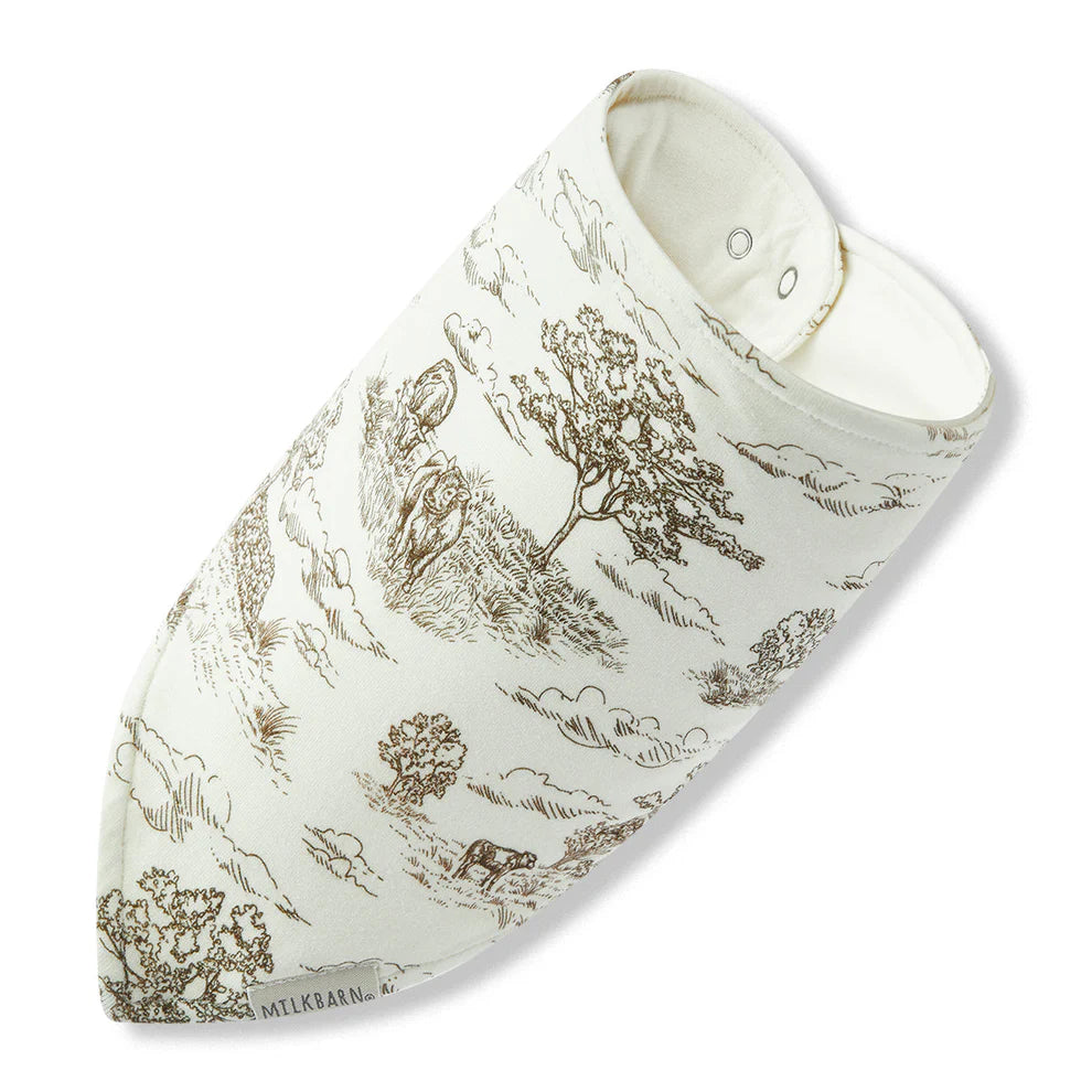 Country Toile Kerchief Bib
