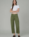 Double Pocket Barrel Jean - Moss