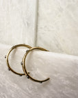 Gold Hoops With Silver Nailhead