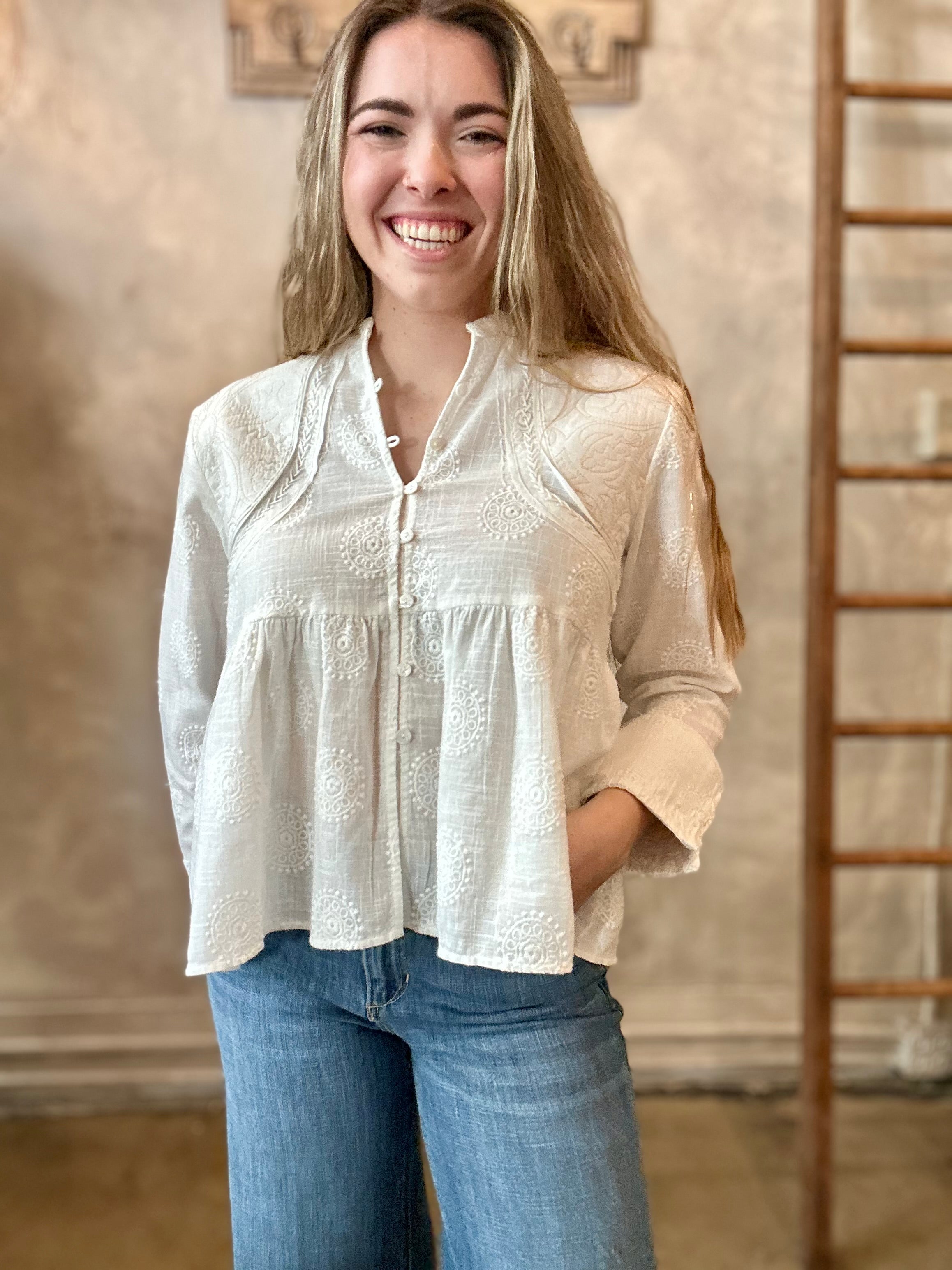 Ariana Blouse - Mosaique – Terra Cotta Savannah