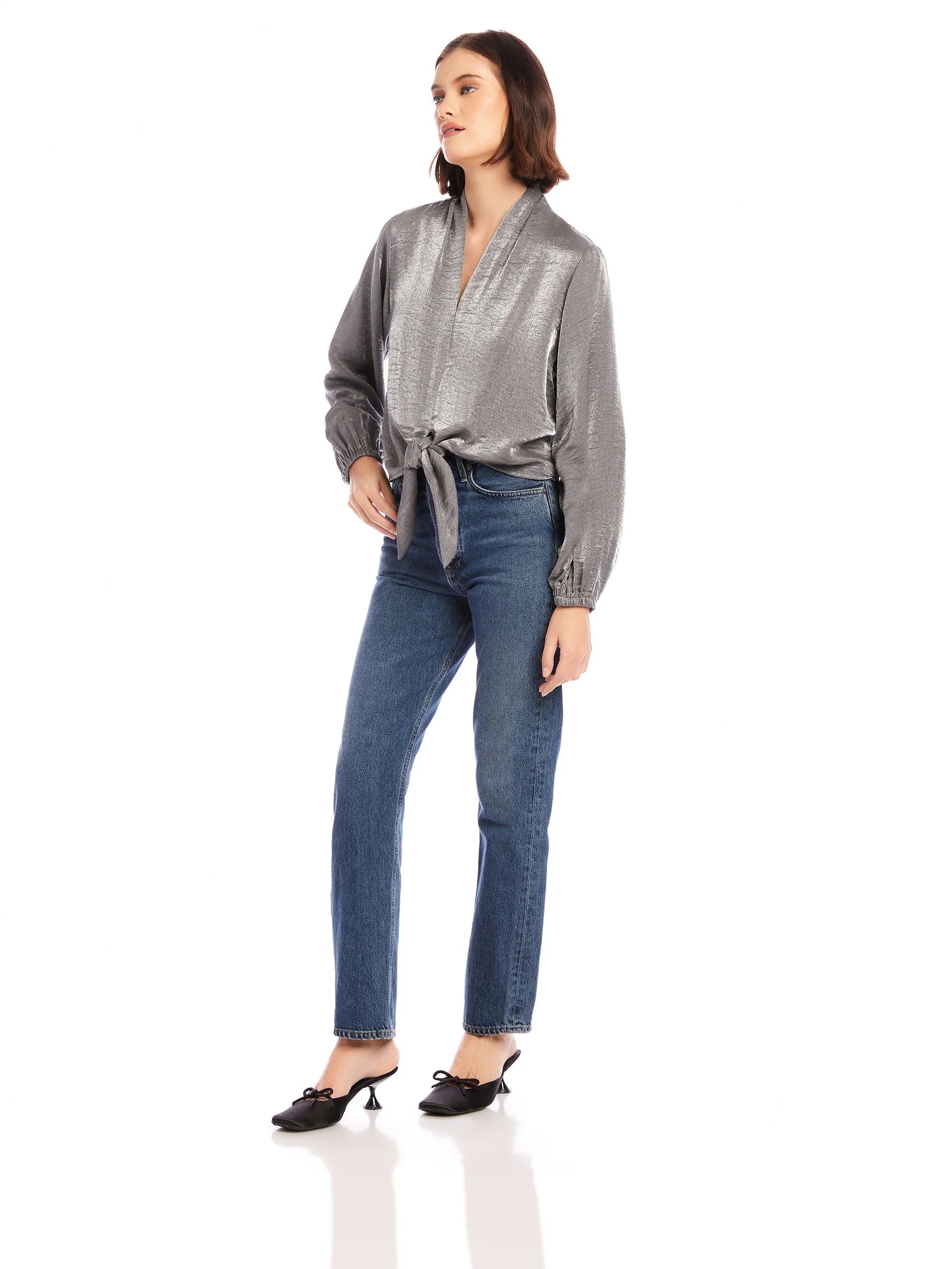 Scarlet Tie Front Top