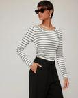 Steff Stripe Shirred Top