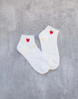 Mini Heart Ankle Sock - Red