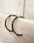 Silver Hoops With Gold Nailheads