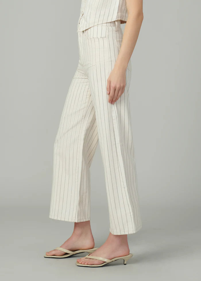 Mia Wide Leg Ankle - Natural Stripe