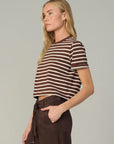 Boxy Tee - Brown & Sand