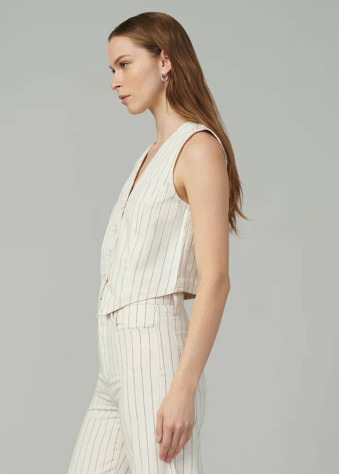 Relaxed Tailored Vest - Natural Stripe