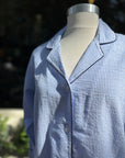 Seersucker Night Shirt - Blue