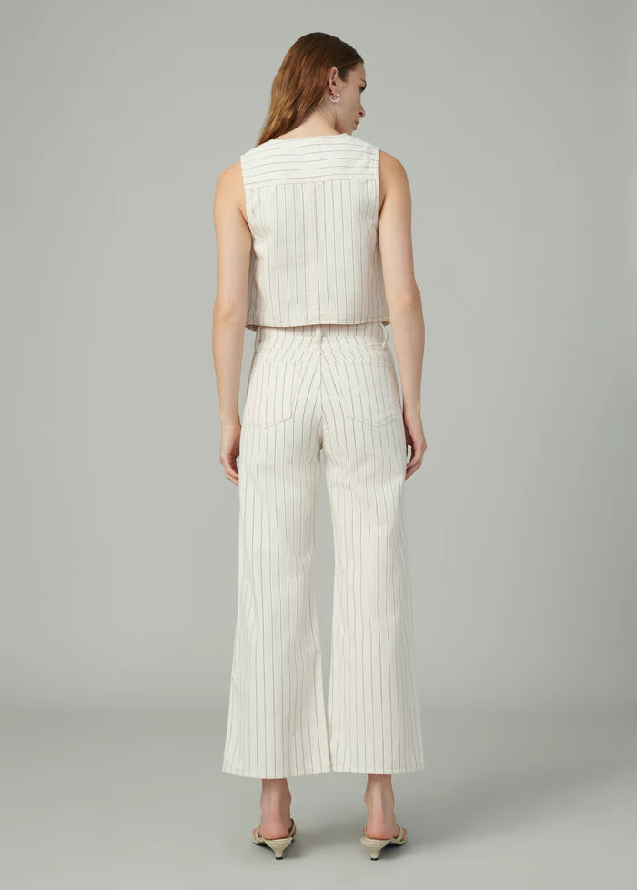 Mia Wide Leg Ankle - Natural Stripe