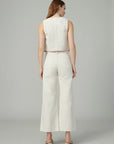 Mia Wide Leg Ankle - Natural Stripe