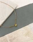 Figgy Blush Bead Necklace & Heart Charm