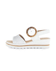 Slingback Platform Wedge Woven Sandal - Cream
